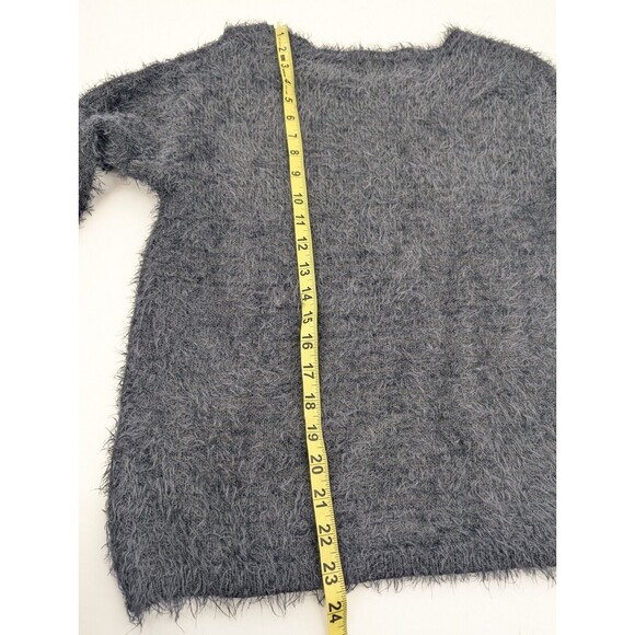 Love Tree Black Fuzzy Super Soft Womens Round Neck Sweater Size Medium - Picture 5 of 7